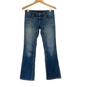 Banana Republic Petite Medium Wash Medium Rise Straight Leg Denim Jeans …